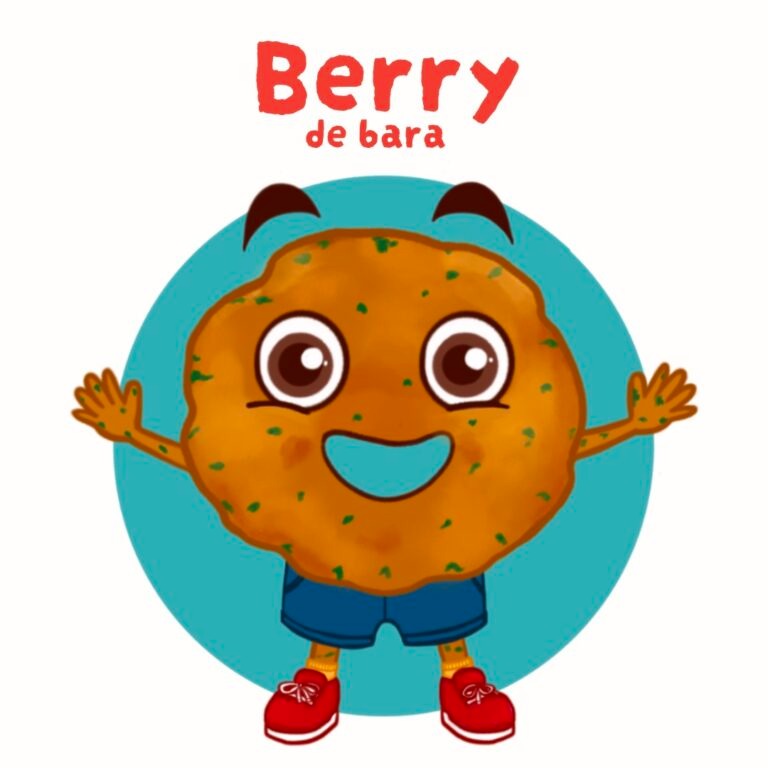 Illustratie van Berry de Bara, een vrolijk bara-personage